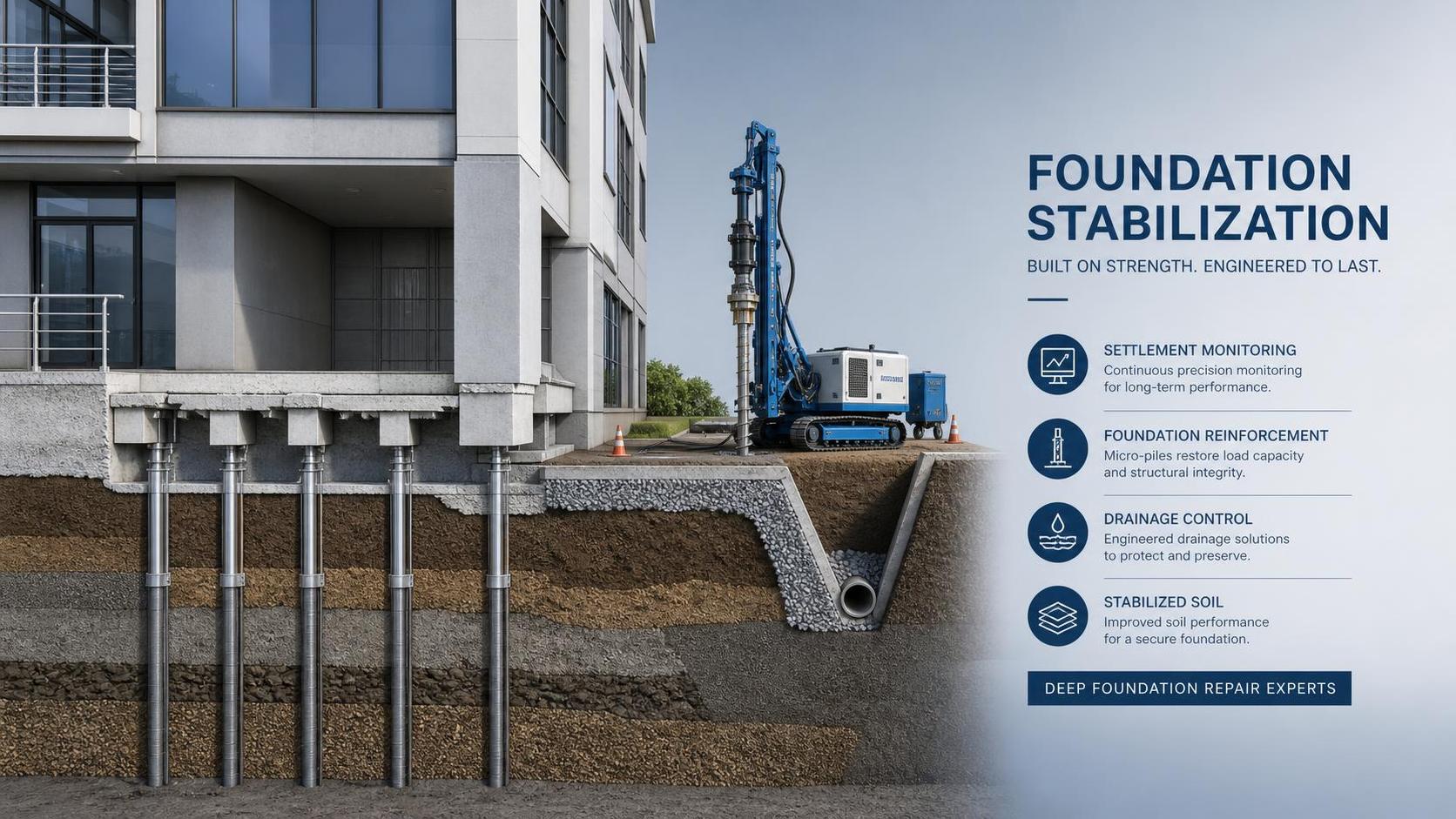 When does foundation stabilization for existing buildings become urgent?
