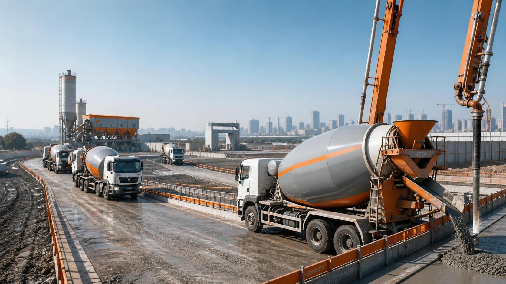 When does fleet control for mixer trucks reduce idle time on jobsites?