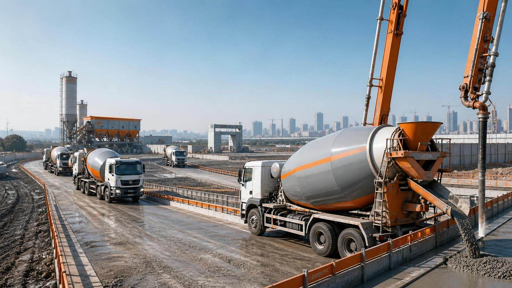 When does fleet control for mixer trucks reduce idle time on jobsites?