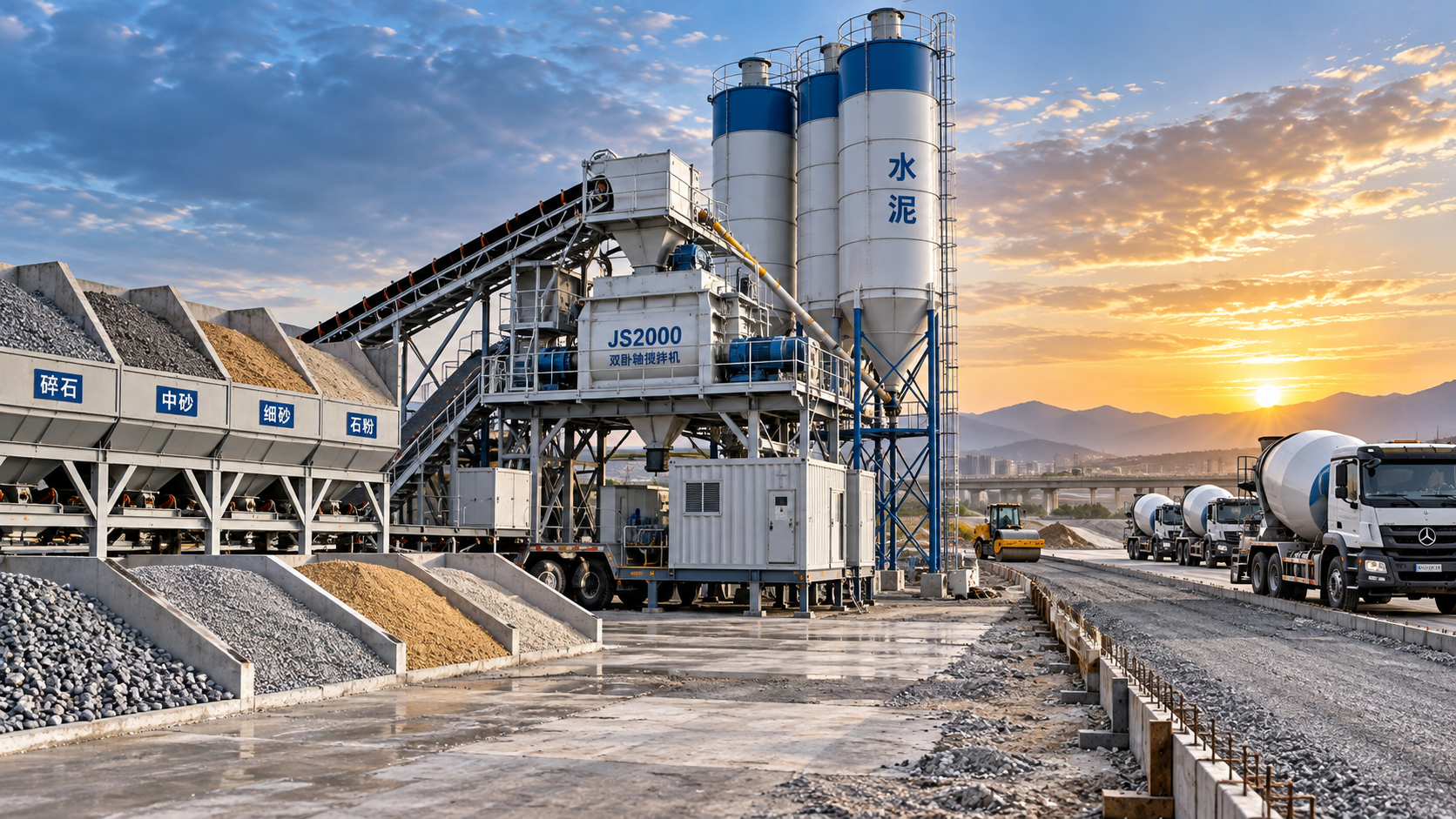 When does industrial concrete mixer equipment suit a mobile batching plant?