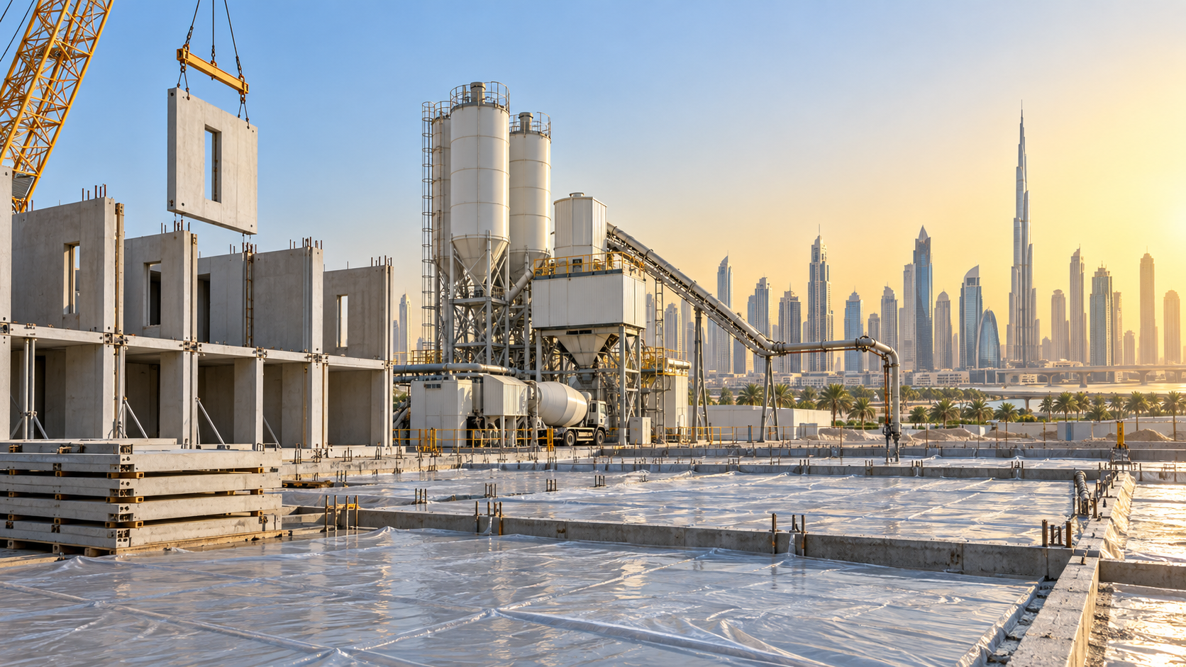 Which modern construction techniques suit Middle East heat and water limits?