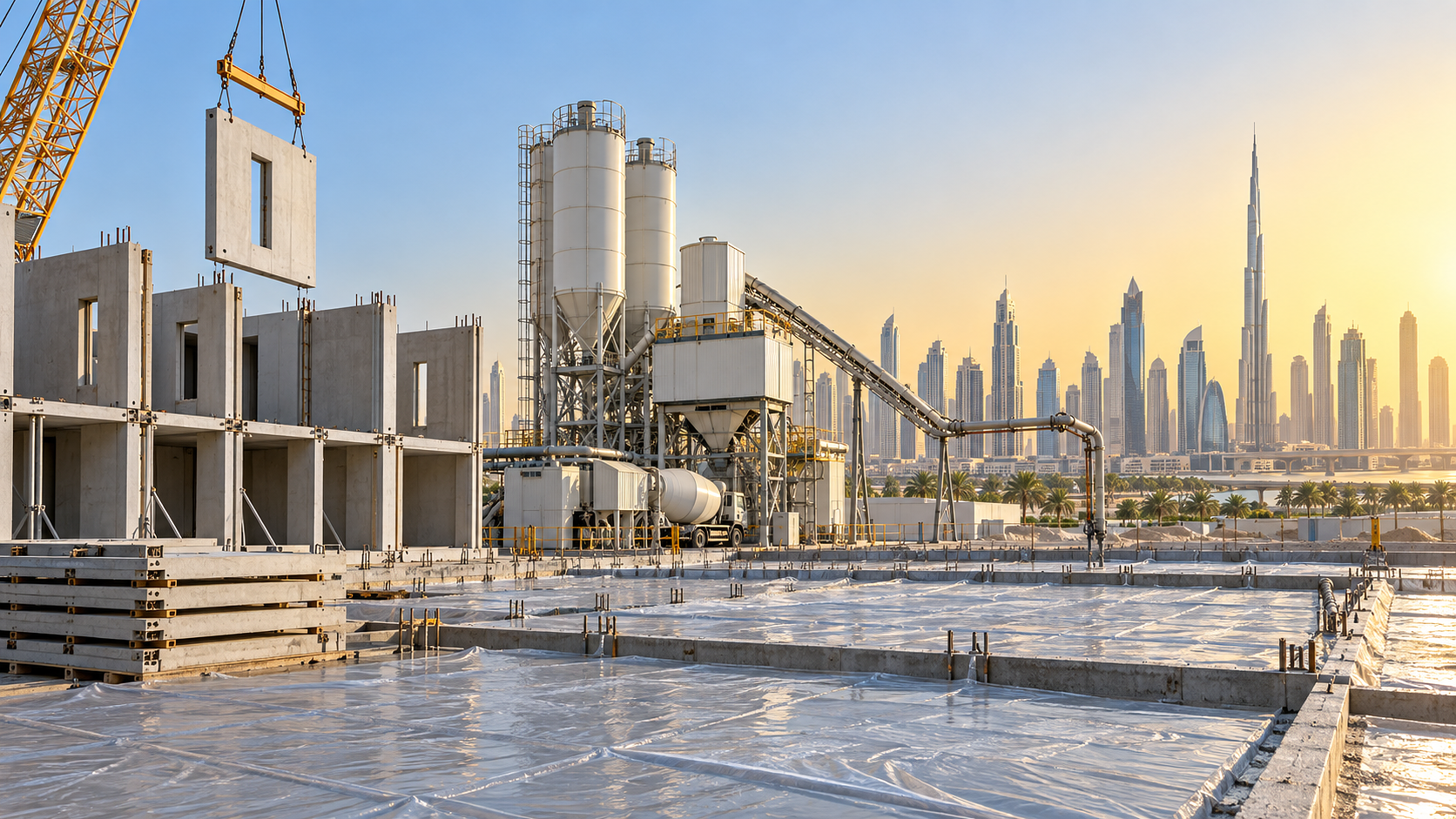 Which modern construction techniques suit Middle East heat and water limits?