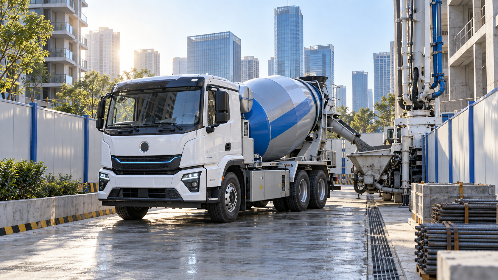 When an electric truck mixer can reduce urban delivery noise