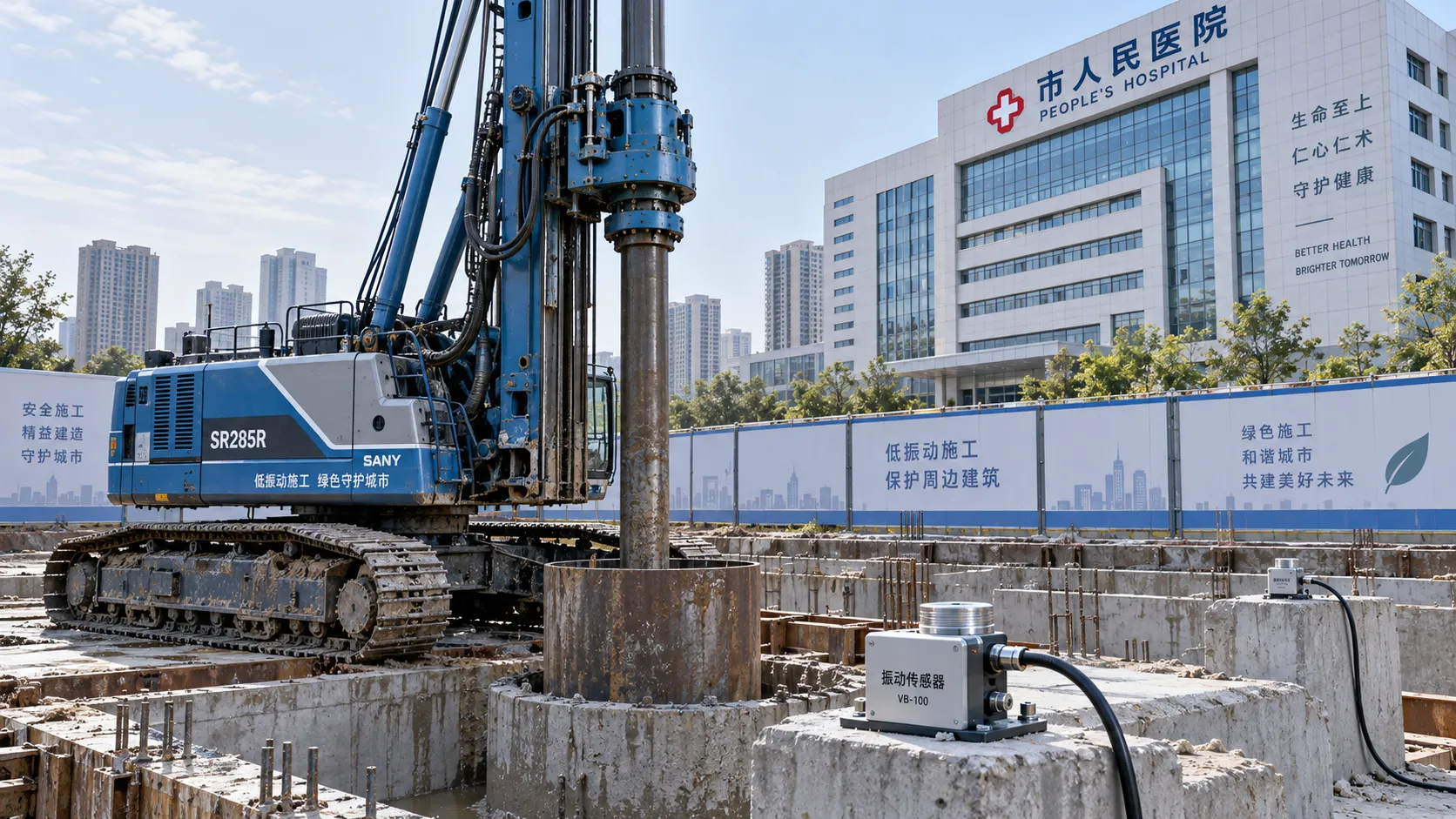 Which foundation equipment suits vibration-sensitive urban projects?