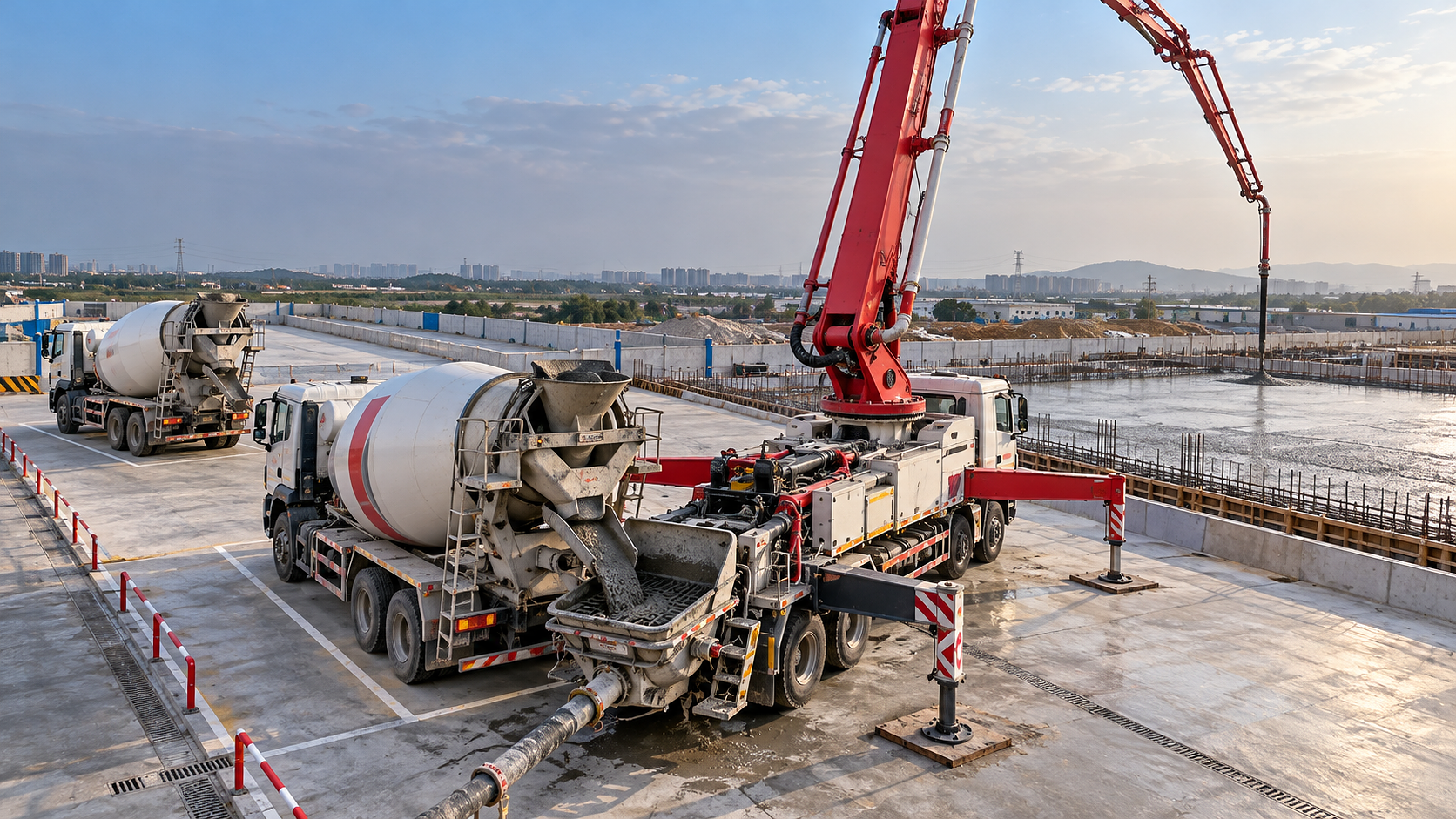 How to reduce concrete truck queues with site logistics planning
