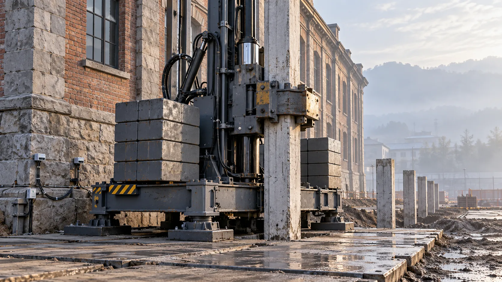 When should you choose static piling equipment systems near buildings?