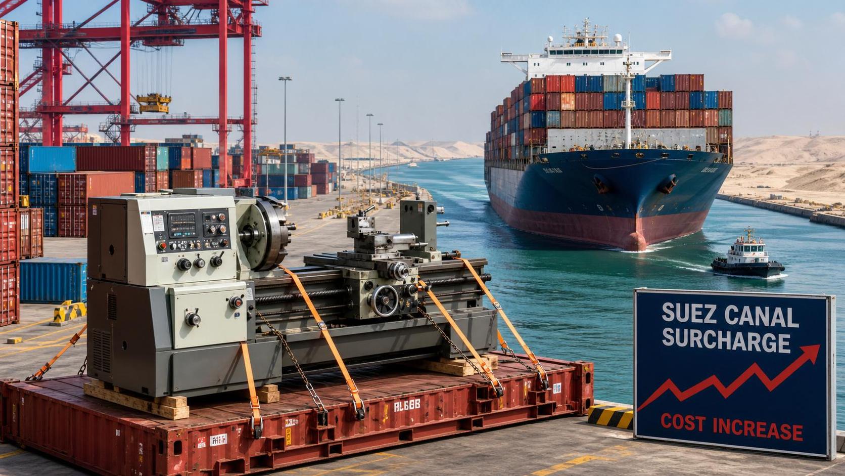 Suez Fee Hike Lifts Heavy Lathe Shipping Costs Suez Fee Hike Lifts Heavy Lathe Shipping Costs