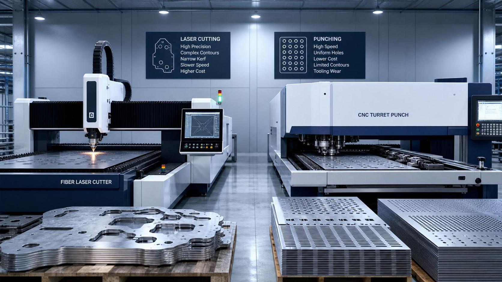 Laser Cutting Sheet Metal vs Punching: How to Choose for Tolerance, Speed, and Cost Laser Cutting Sheet Metal vs Punching: How to Choose for Tolerance, Speed, and Cost