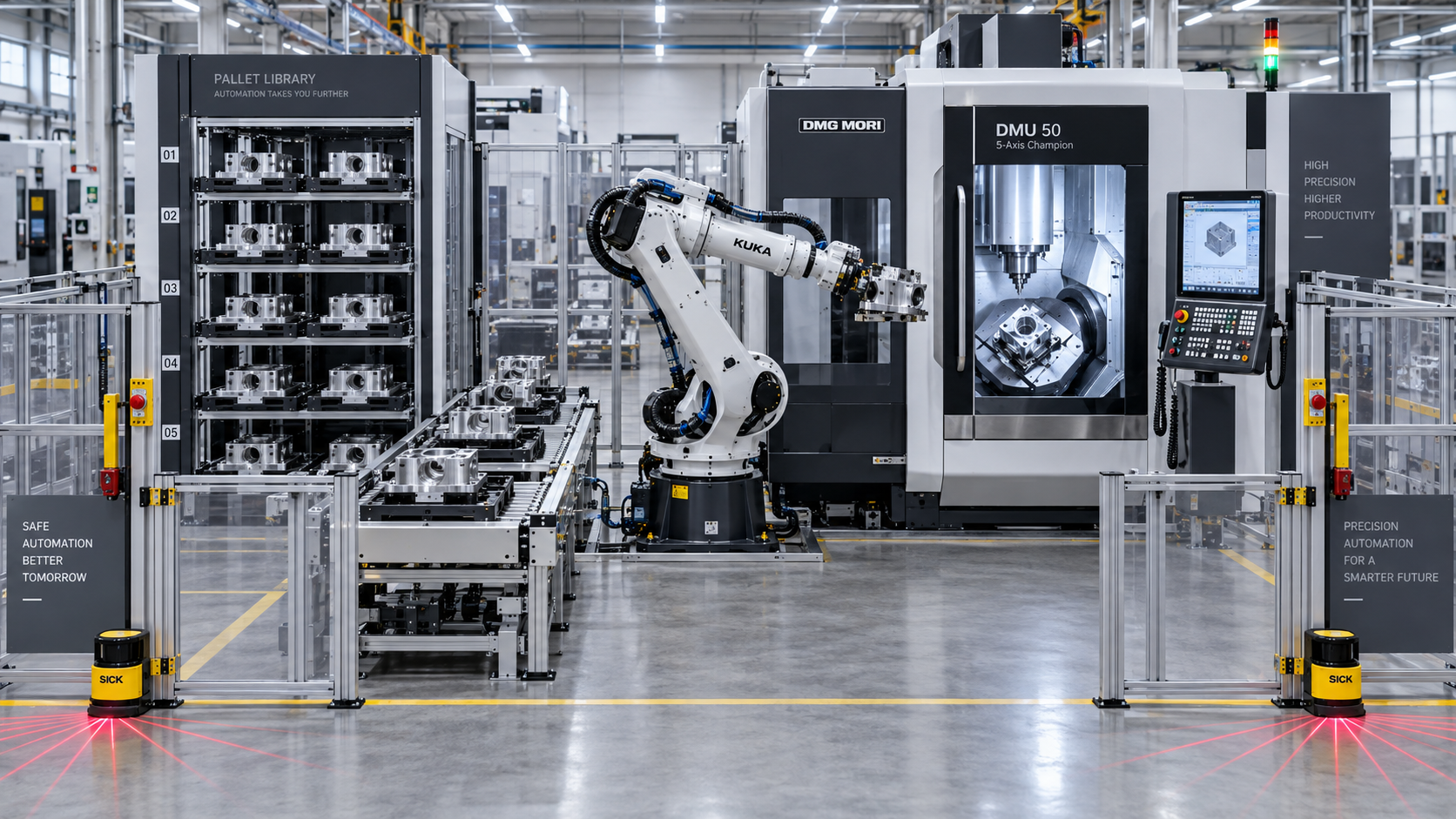 Automated Machine Tool Loading: Selecting Robots, Pallets, and Safety Systems
