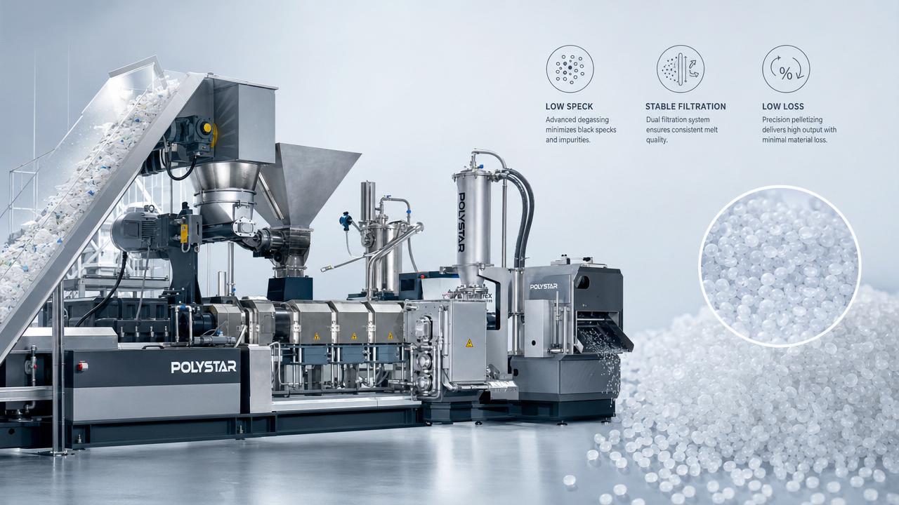 Waste Plastic Pelletizing: How to Avoid Black Specks and Loss
