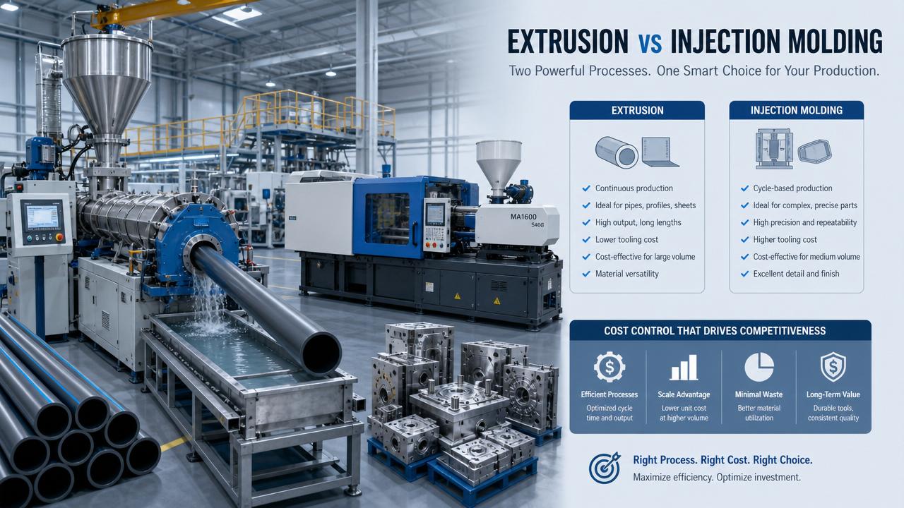 Plastic Extrusion Technology vs Injection Molding: Which Offers Better Cost Control at Scale?