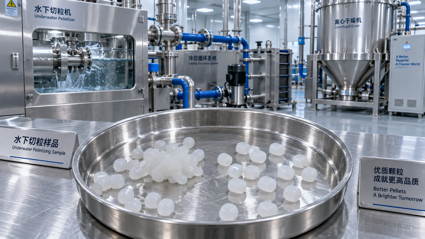 What causes pellet agglomeration in plastic underwater pelletizing?