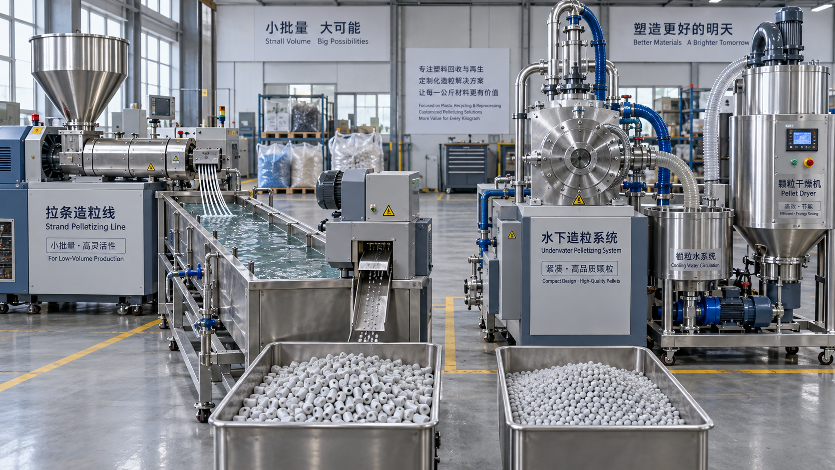 Underwater pelletizing vs strand pelletizing at low production rates